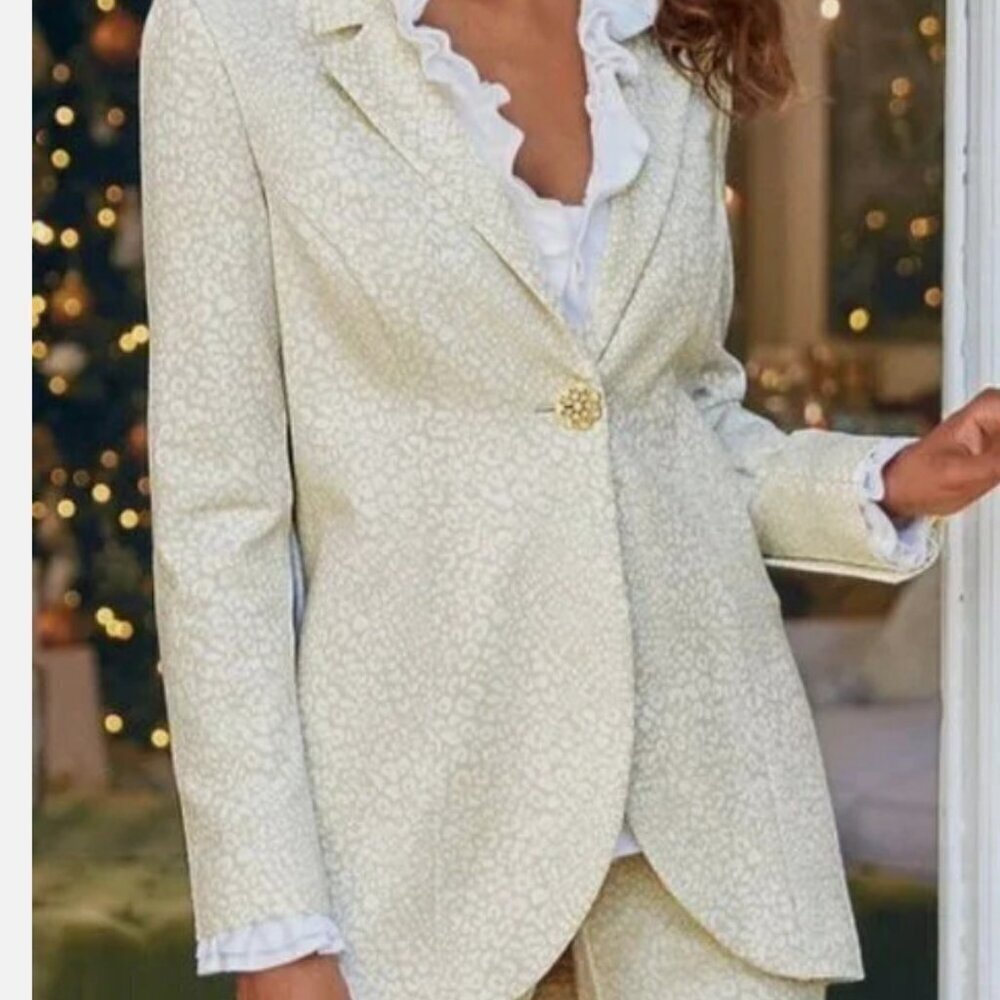 Soft Surroundings Plus-Size Leontine Ponte Rhinestone Blazer Set Sz 2X-1X
